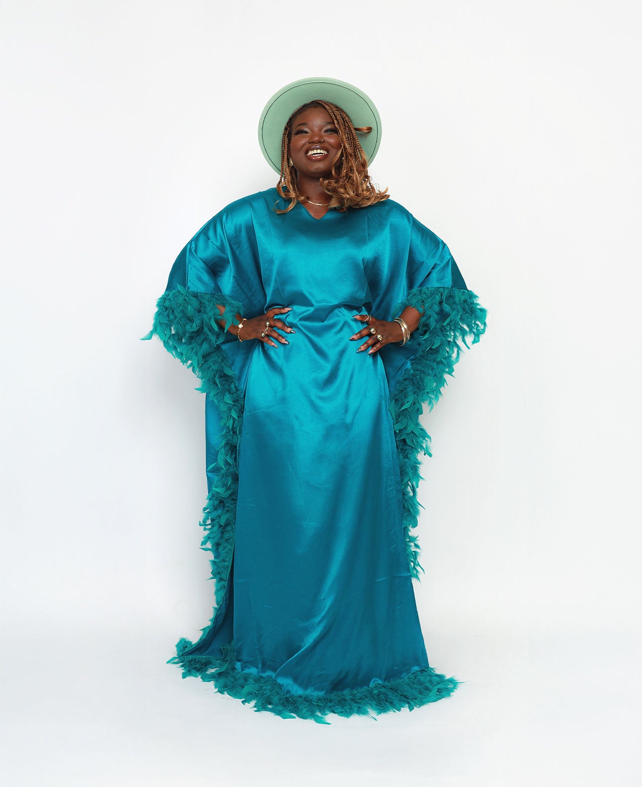 OCEAN FEATHER KAFTAN
