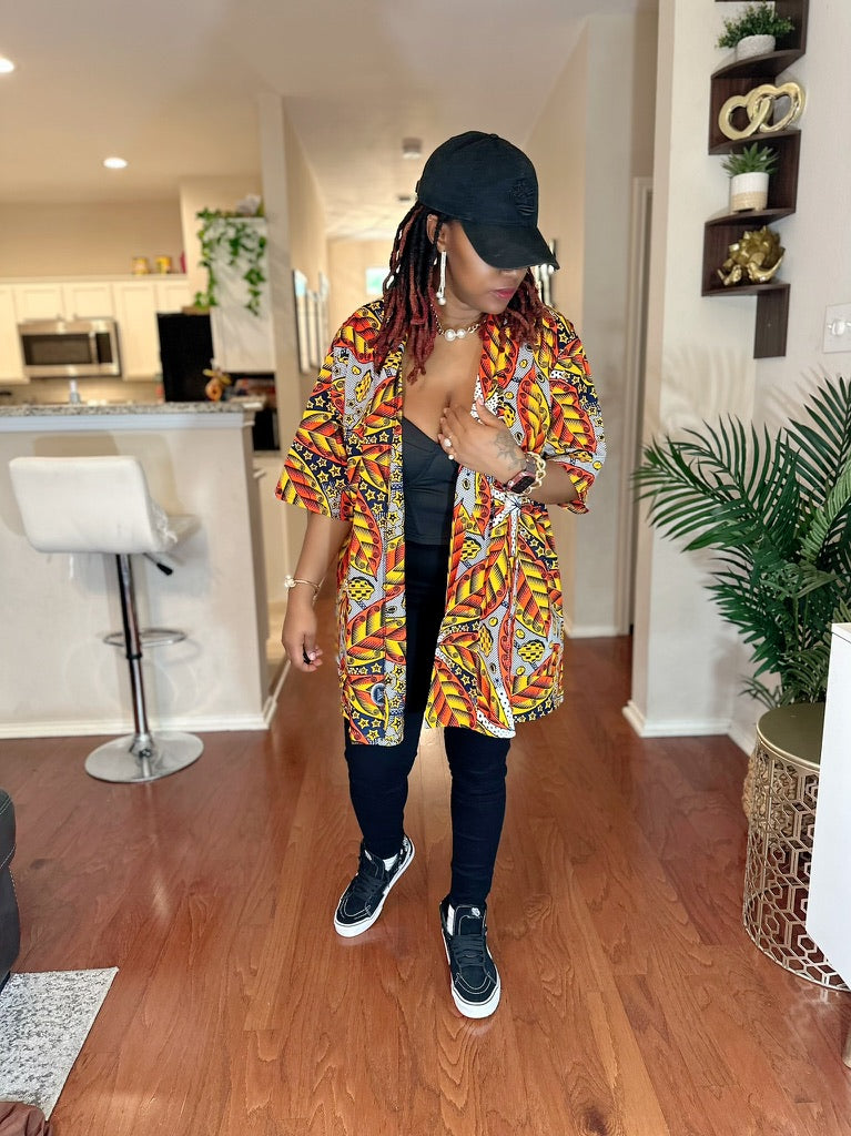 YOU AFRICAN MIX & MATCH SHORT AND KIMONO SET