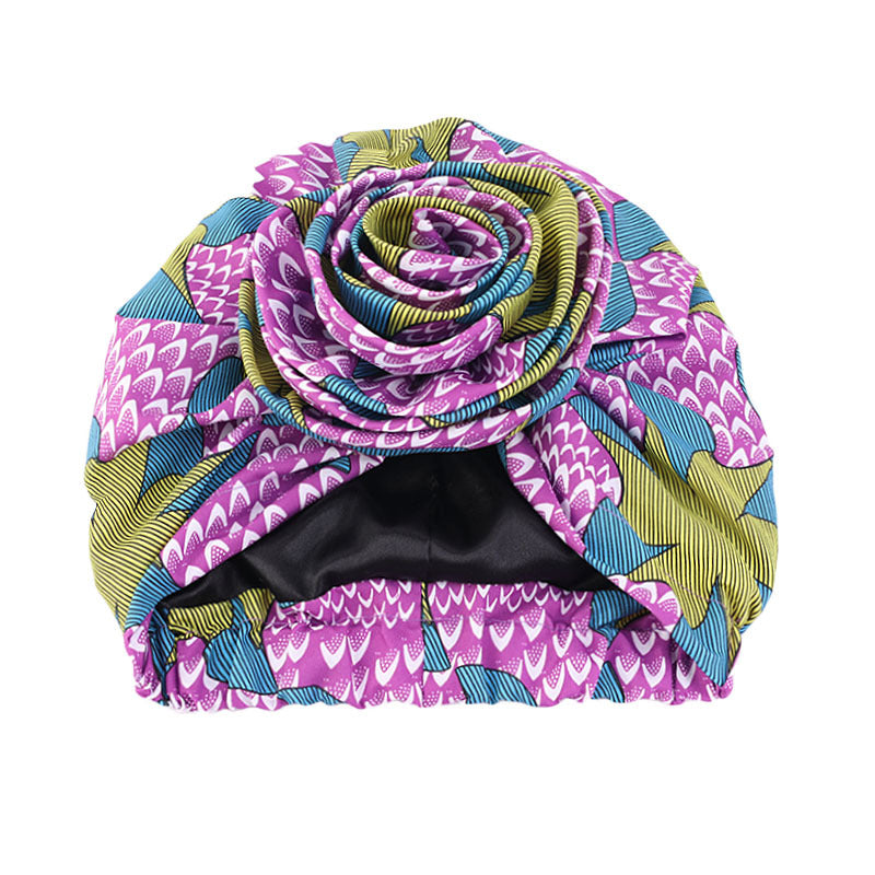 TRENDY AFRICAN FLOWER TURBAN HAT