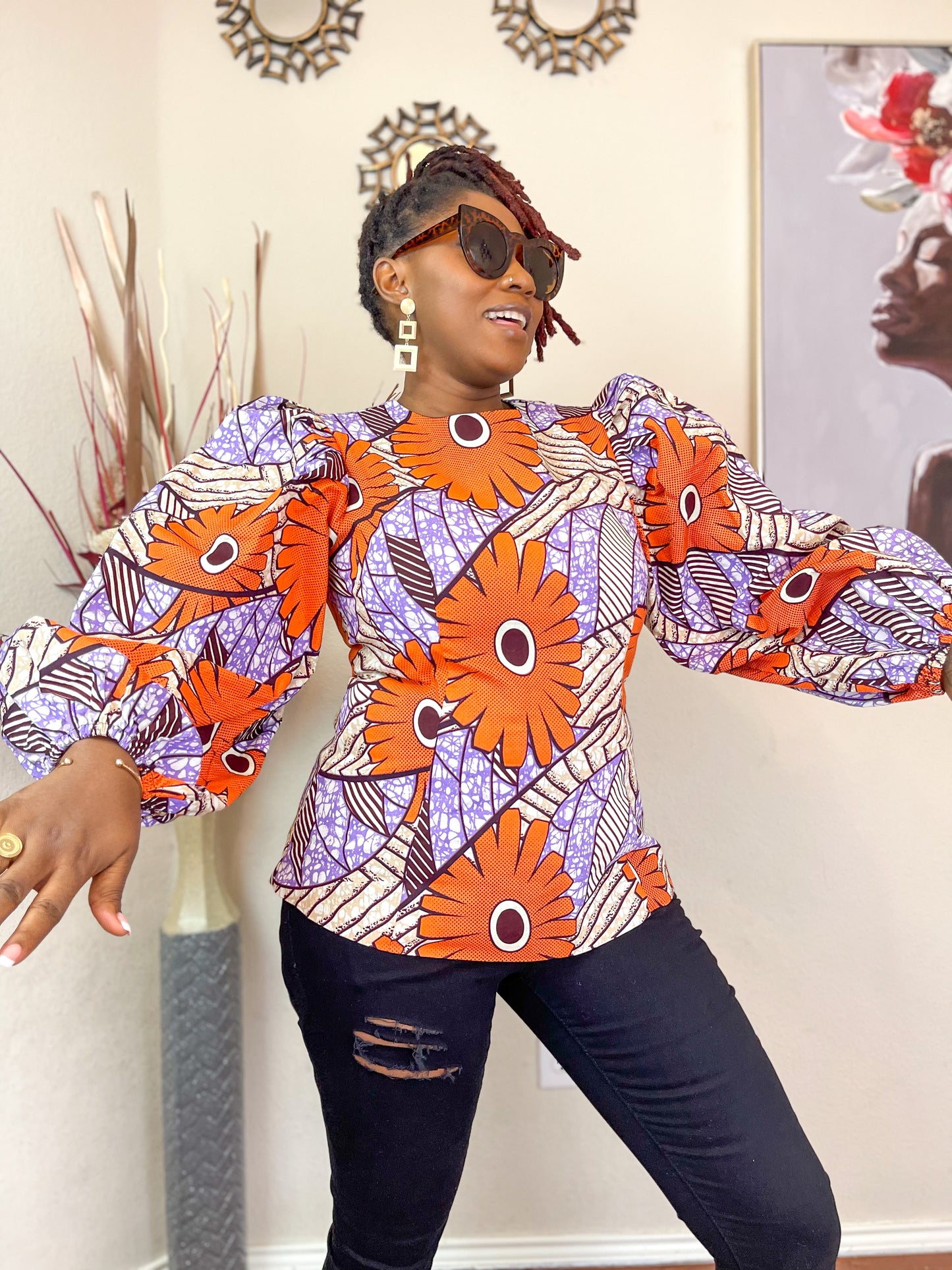 TRENDY AFRICAN DETACHABLE PEPLUM TOP