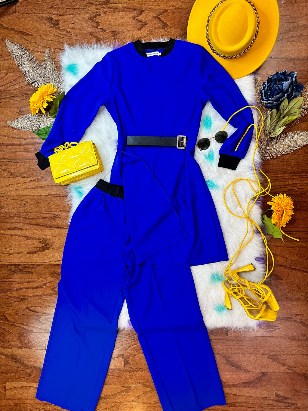 YOU AFRICAN SOLID COLOR TWO PIECE SET