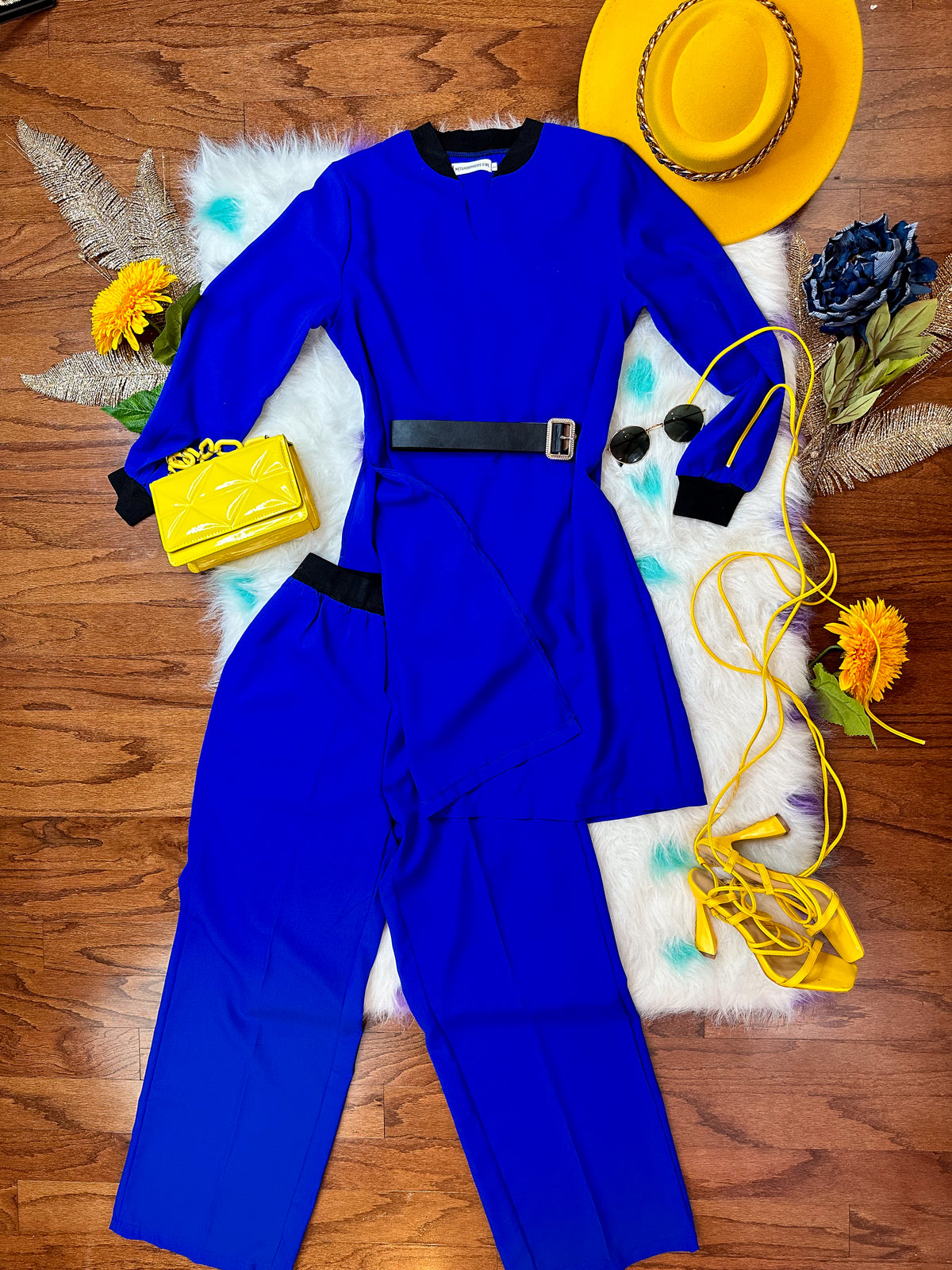 YOU AFRICAN SOLID COLOR TWO PIECE SET