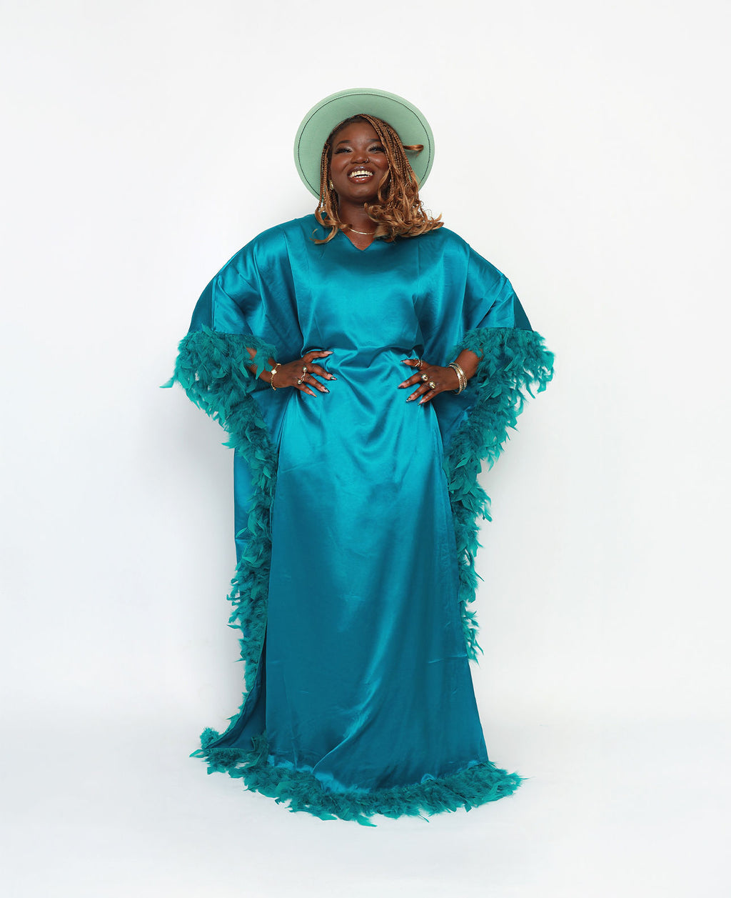 OCEAN FEATHER KAFTAN