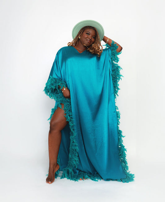 OCEAN FEATHER KAFTAN