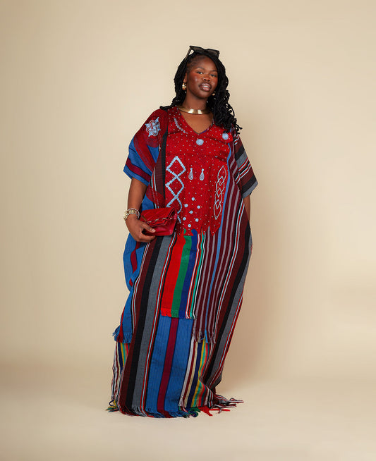 THE RED DYNASTY ASO-OKE DRESS