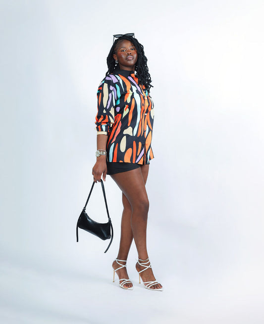 SUMMER WITH YOU - BLACK/ORANGE MULTI