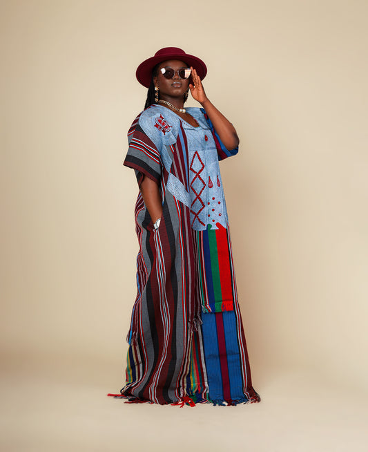 THE BLUE DYNASTY ASO-OKE DRESS