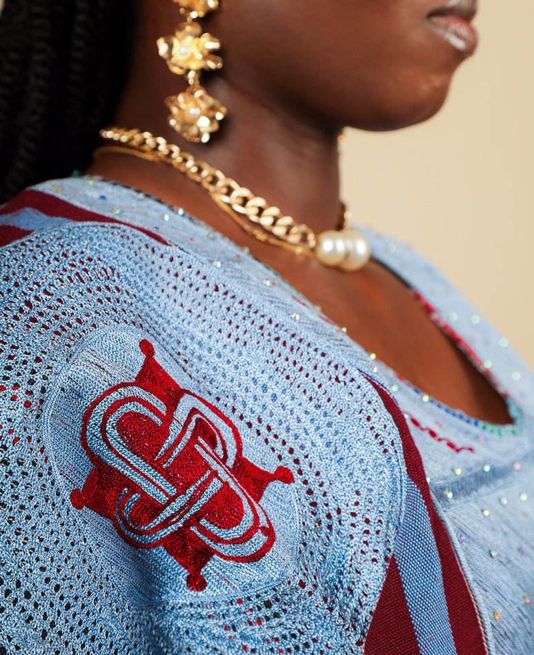 THE BLUE DYNASTY ASO-OKE DRESS