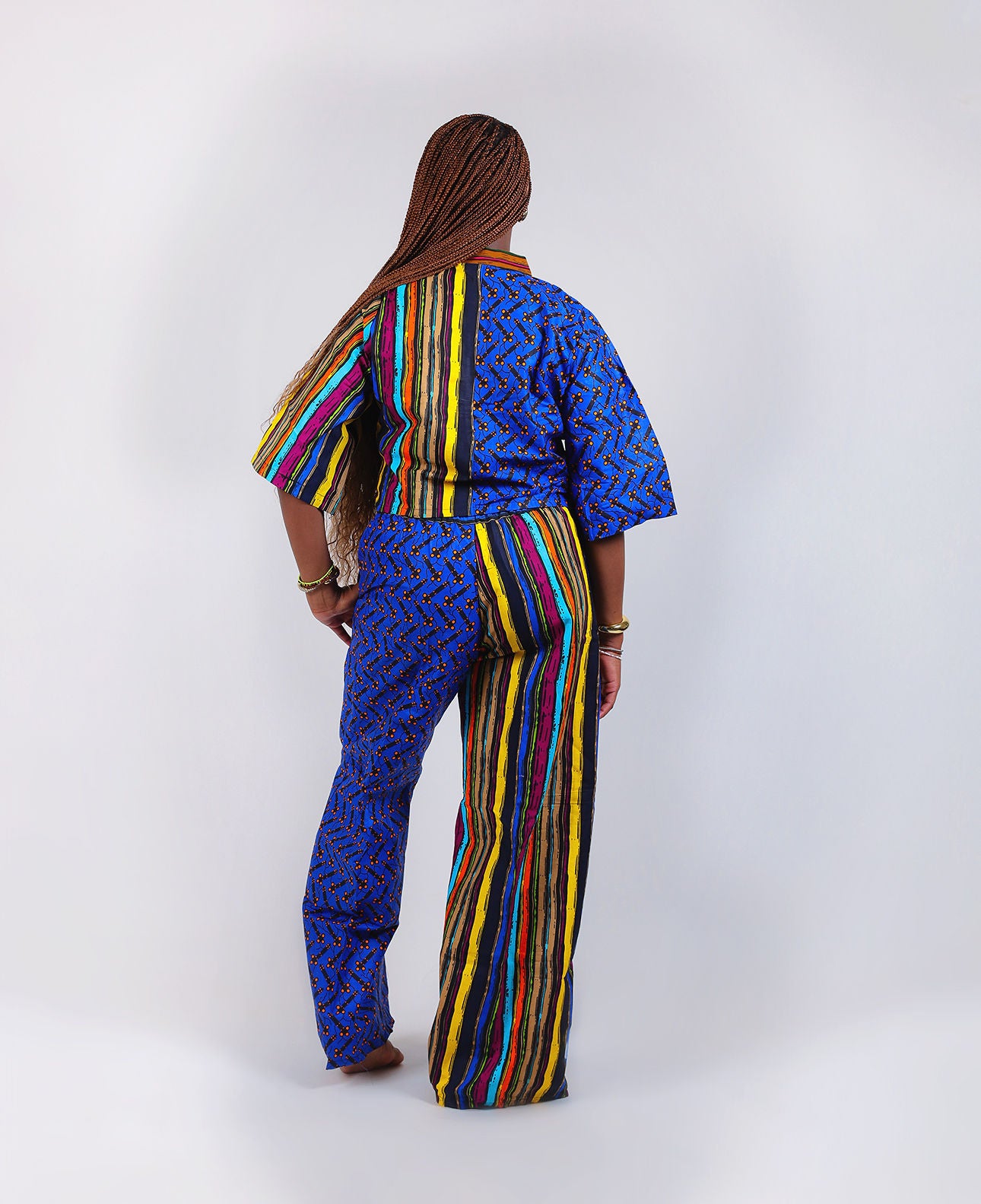 THE AFIA SPLIT-PATTERN PANT SET
