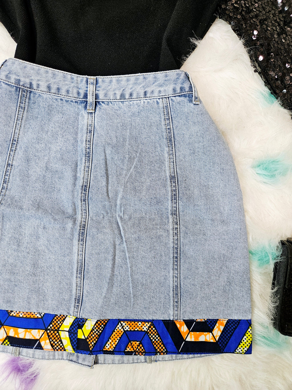 TRENDY AFRICAN BUTTON FLY STRAIGHT SKIRT