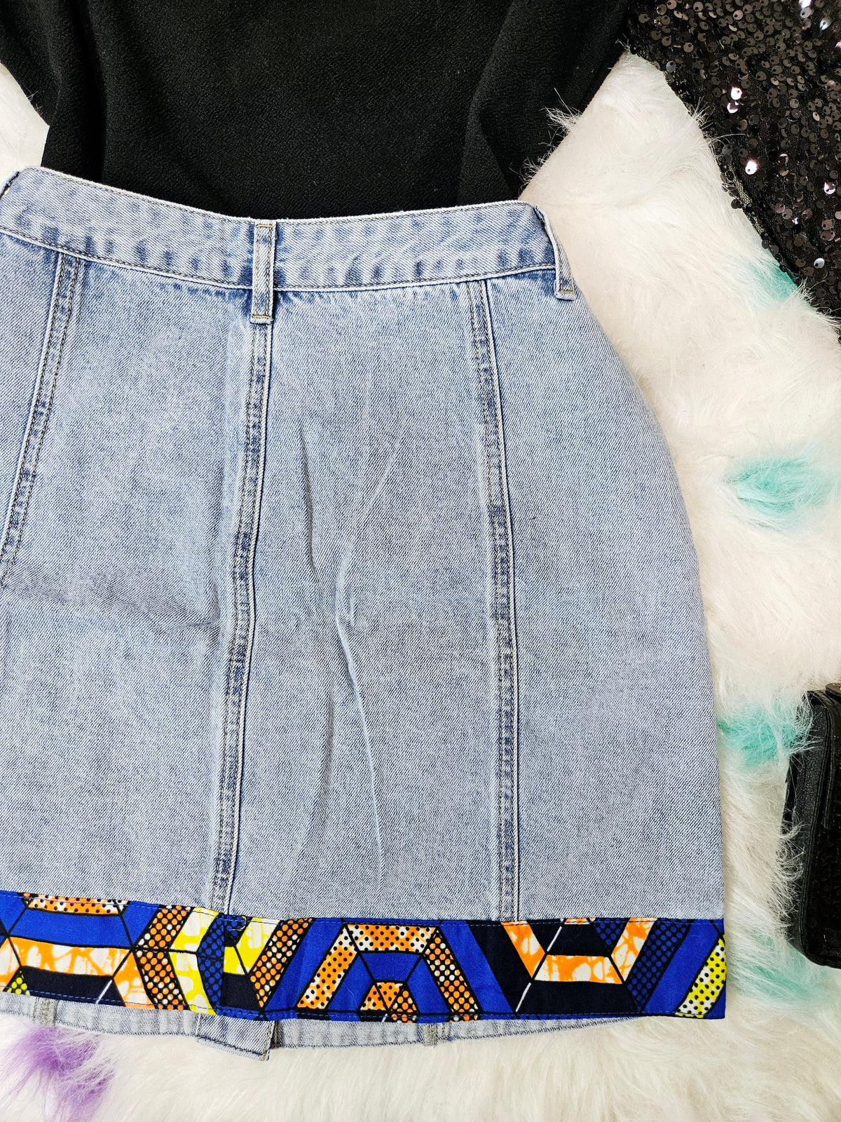 TRENDY AFRICAN BUTTON FLY STRAIGHT SKIRT