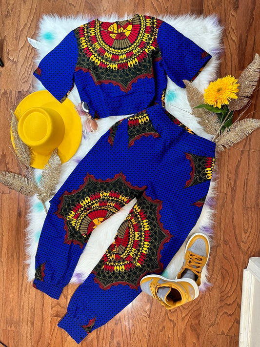 YOU AFRICAN PANT AND CROP TOP SET