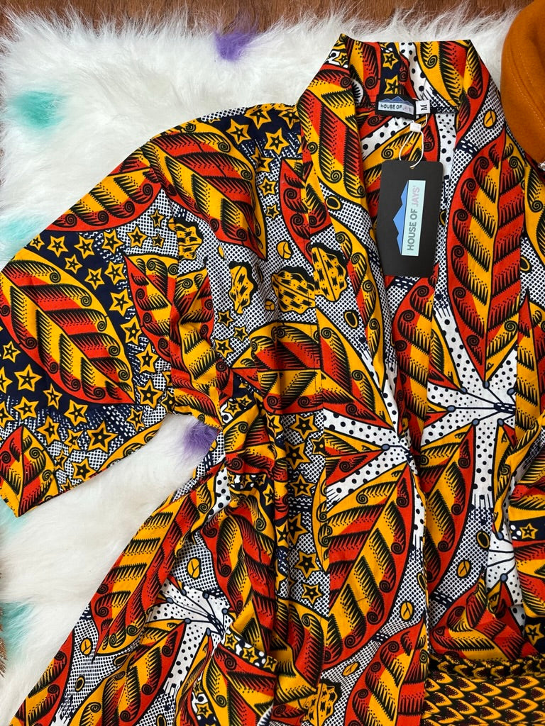 YOU AFRICAN MIX & MATCH SHORT AND KIMONO SET