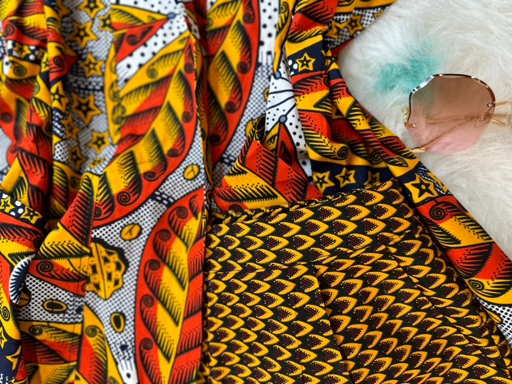 YOU AFRICAN MIX & MATCH SHORT AND KIMONO SET