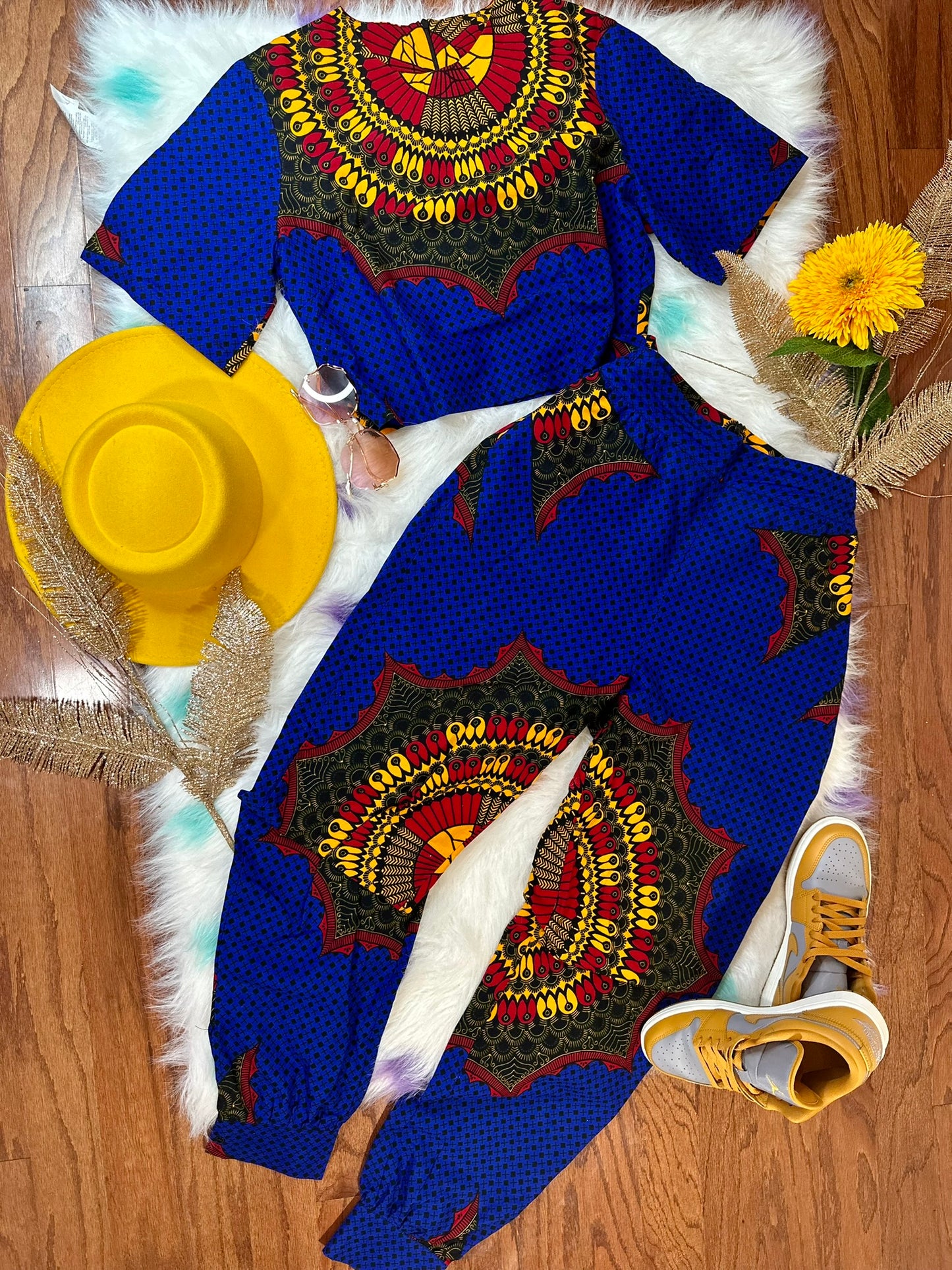 YOU AFRICAN PANT AND CROP TOP SET