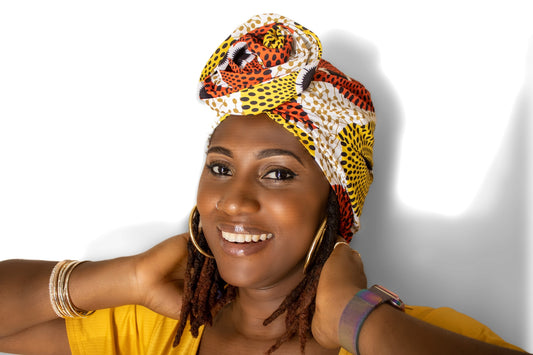 TRENDY AFRICAN FLOWER TURBAN HAT