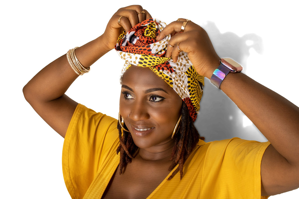 TRENDY AFRICAN FLOWER TURBAN HAT