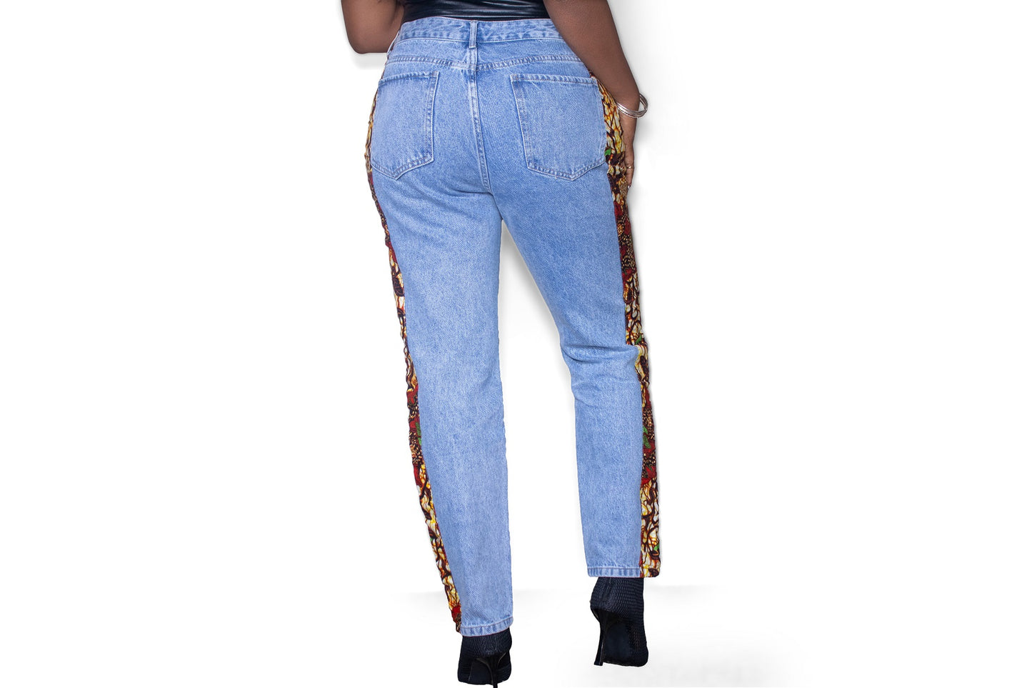 TRENDY AFRICAN SIDE PATTERN PRINT JEAN