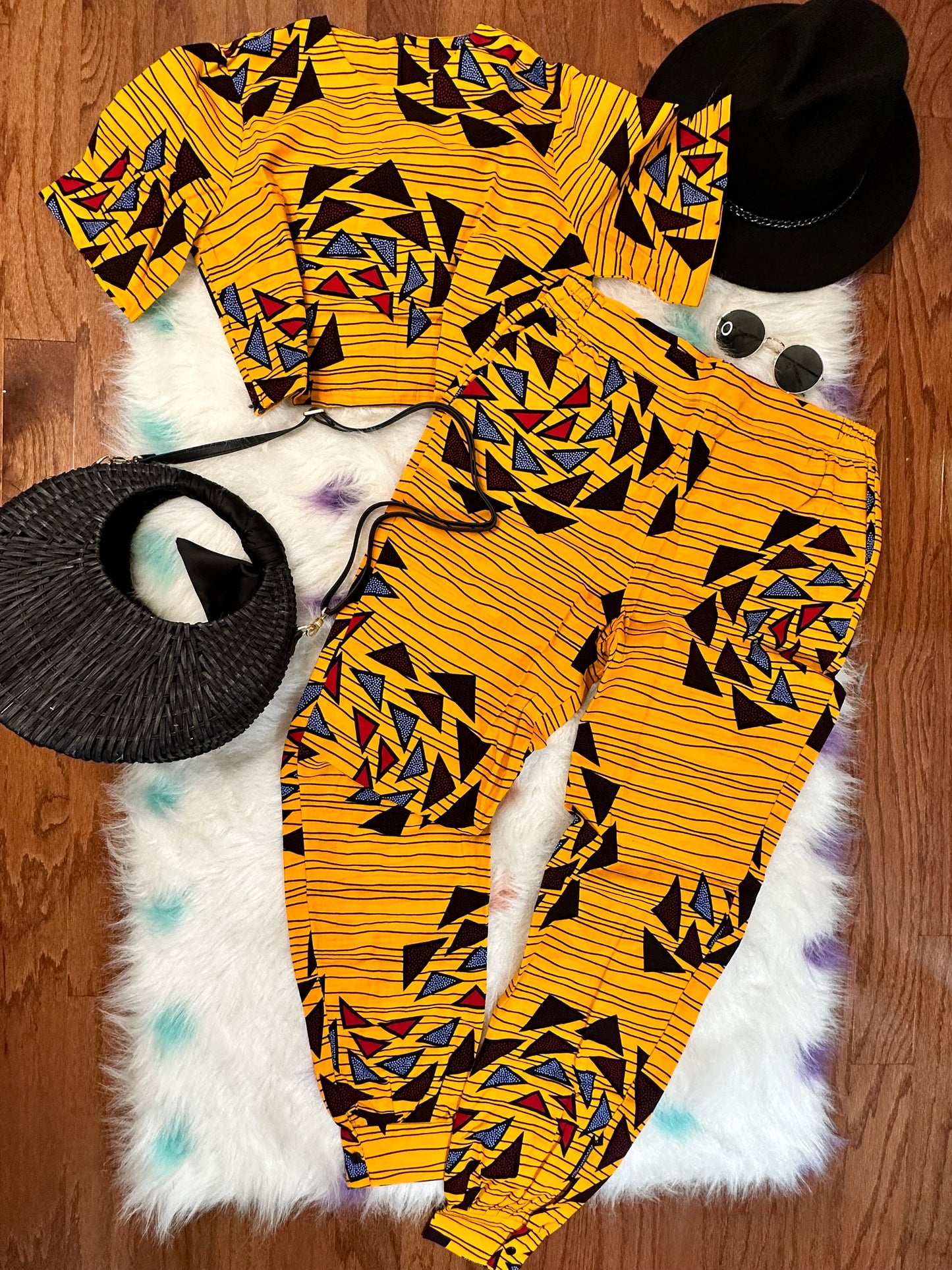 YOU AFRICAN PANT AND CROP TOP SET