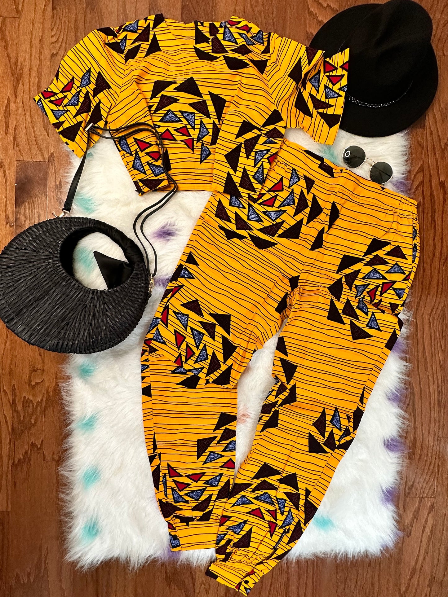 YOU AFRICAN PANT AND CROP TOP SET