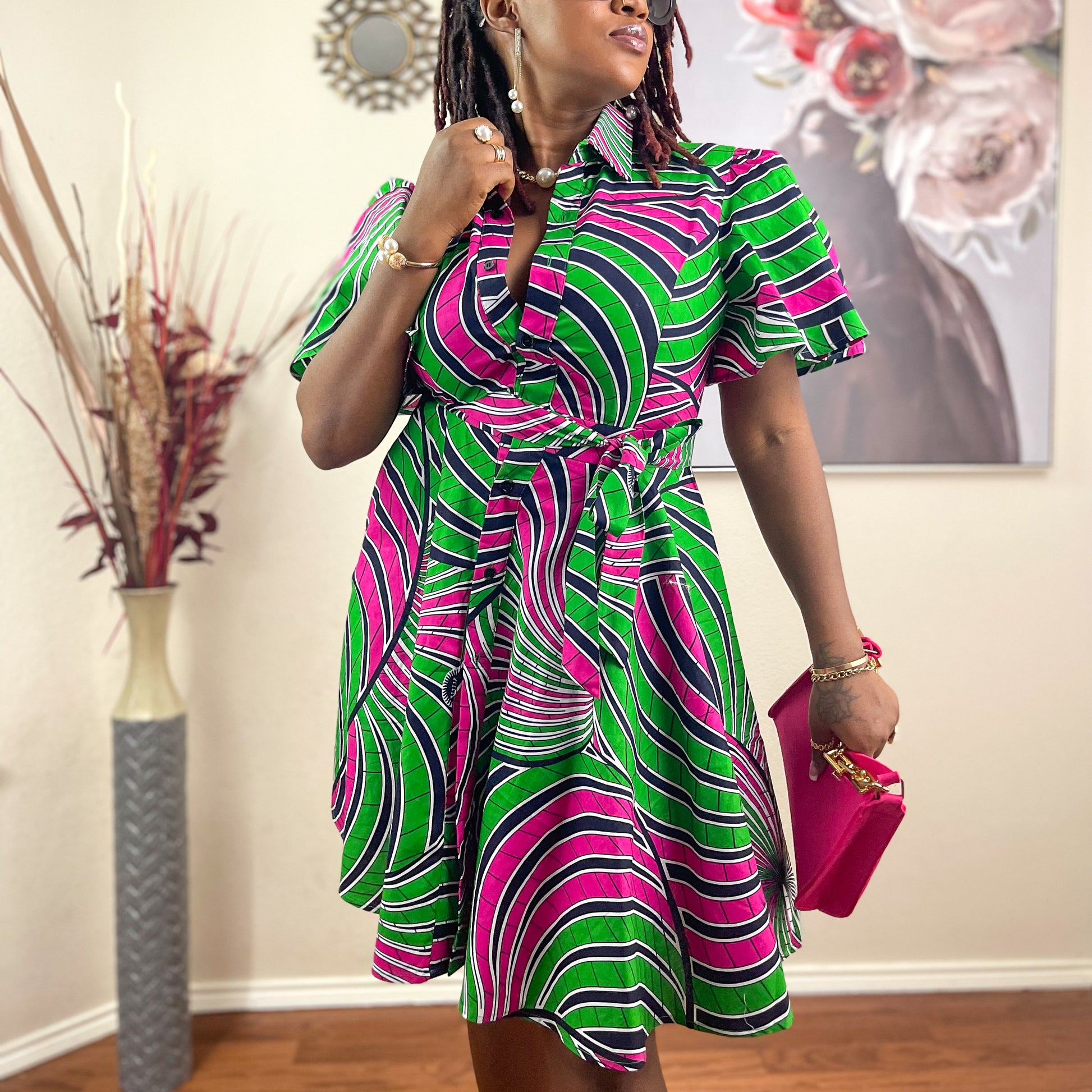 TRENDY AFRICAN CLASSIC-COLLAR DRESS House of Jays TRENDY AFRICAN CLASSIC-COLLAR DRESS House of Jays