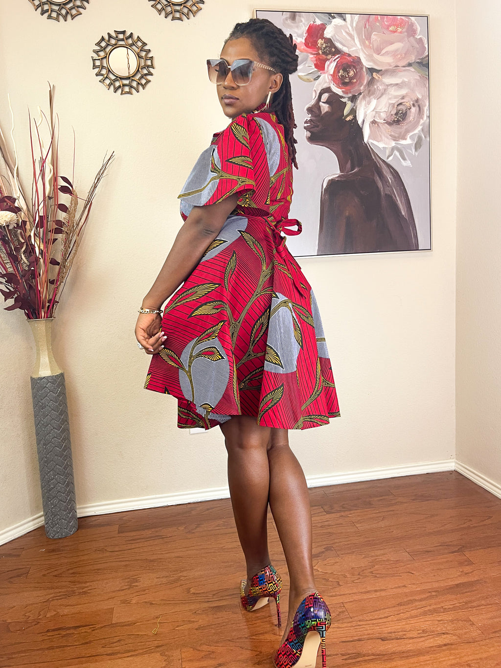 TRENDY AFRICAN CLASSIC-COLLAR DRESS
