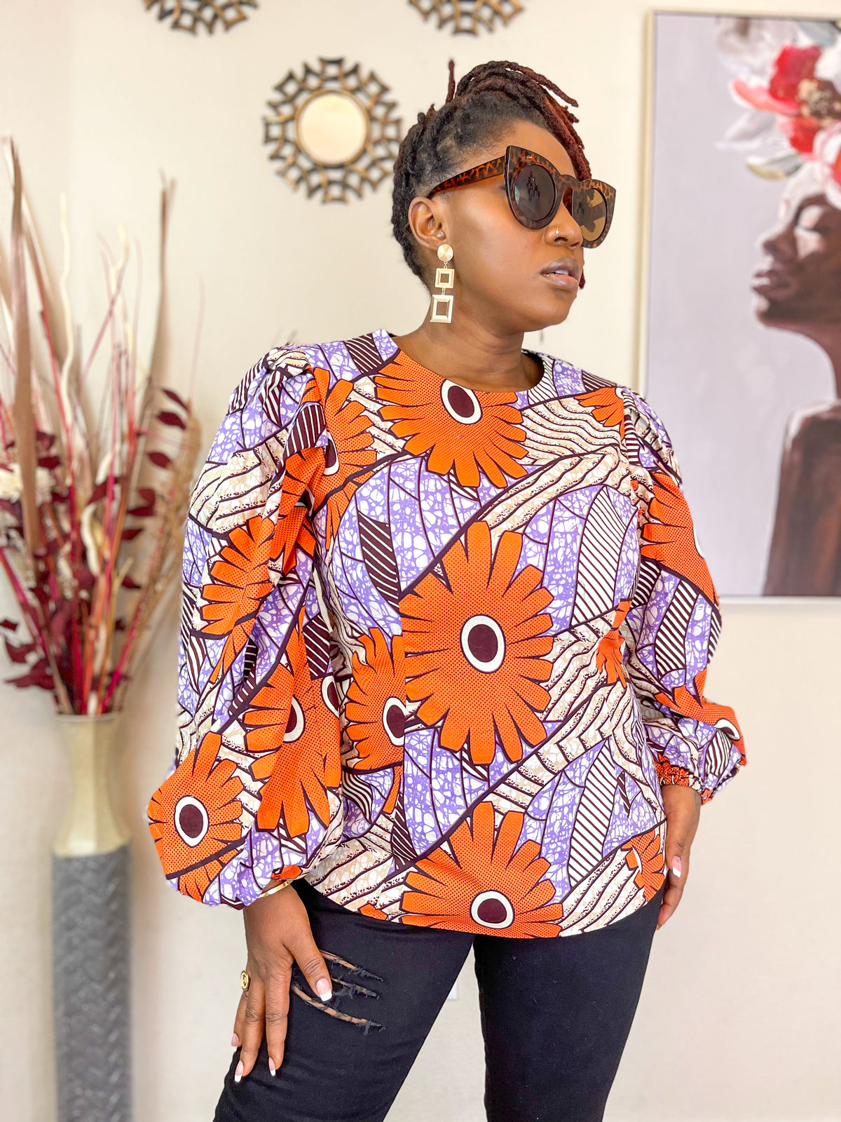 TRENDY AFRICAN DETACHABLE PEPLUM TOP