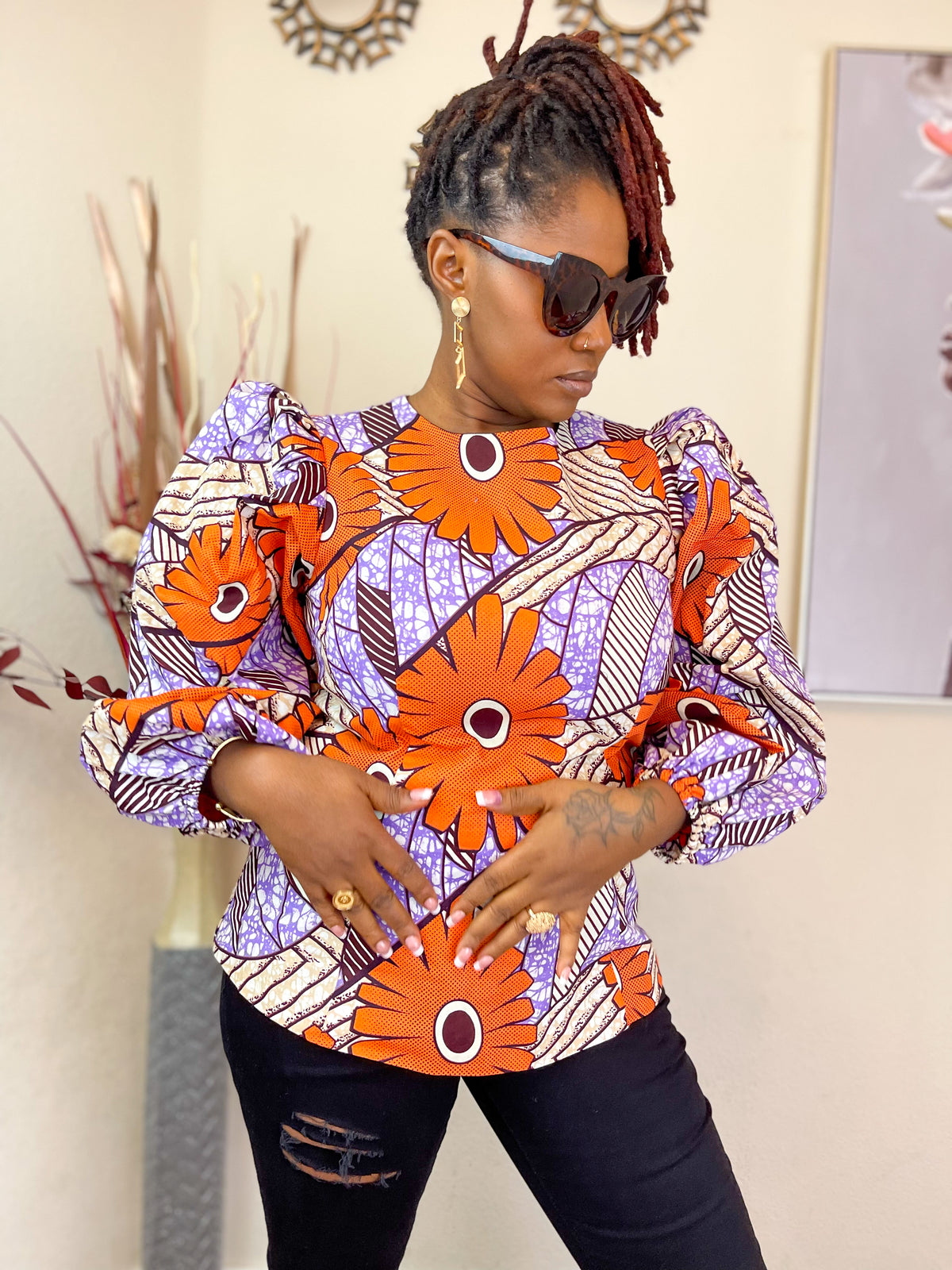 TRENDY AFRICAN DETACHABLE PEPLUM TOP