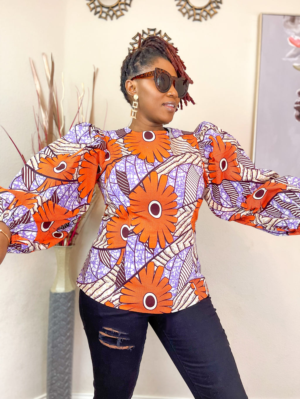 TRENDY AFRICAN DETACHABLE PEPLUM TOP