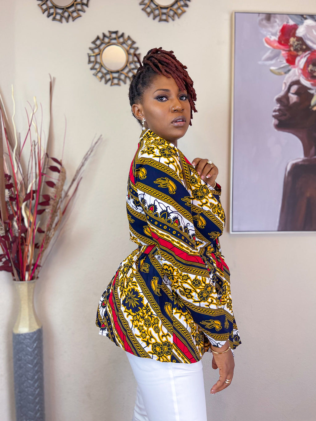 TRENDY AFRICAN STRAIGHT SLEEVE SHIRT