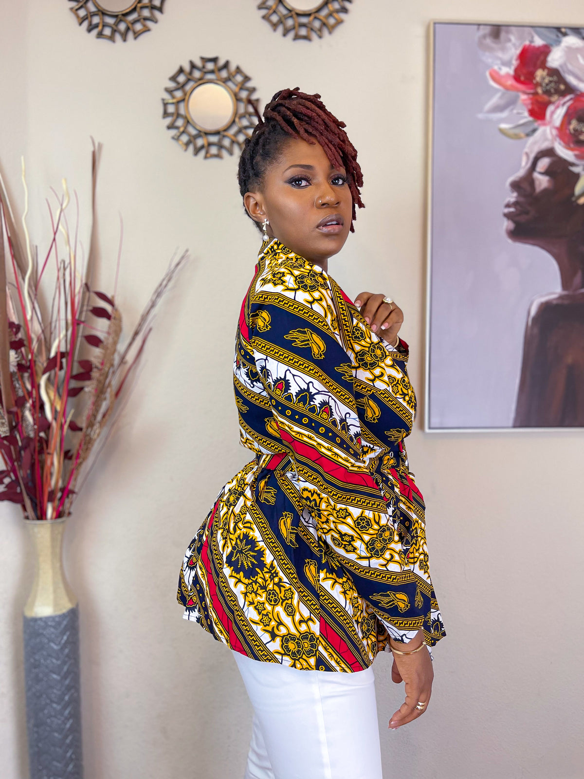 TRENDY AFRICAN STRAIGHT SLEEVE SHIRT