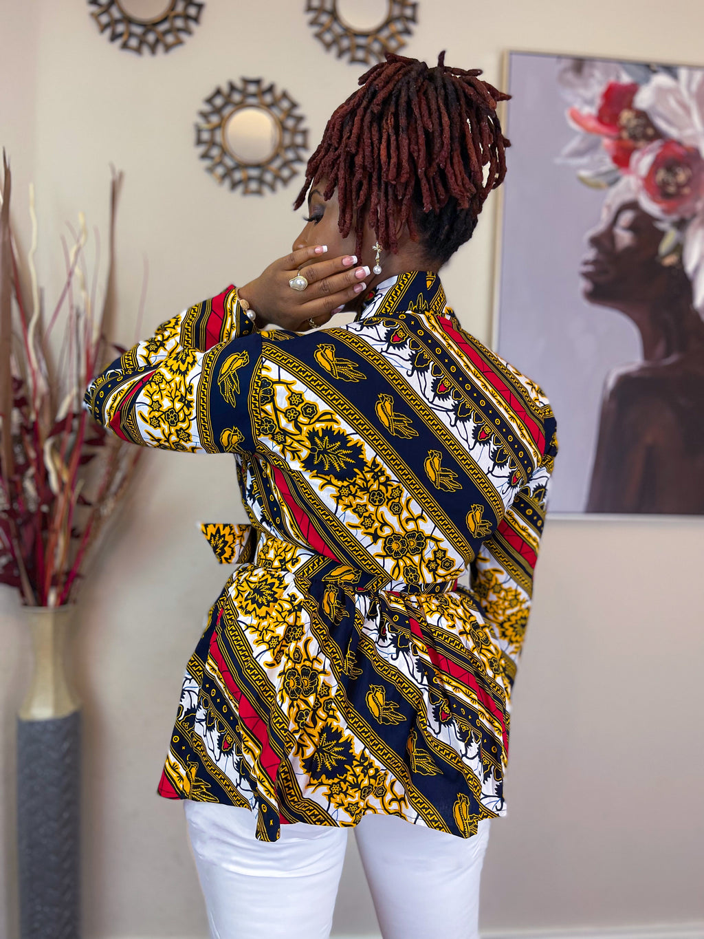 TRENDY AFRICAN STRAIGHT SLEEVE SHIRT