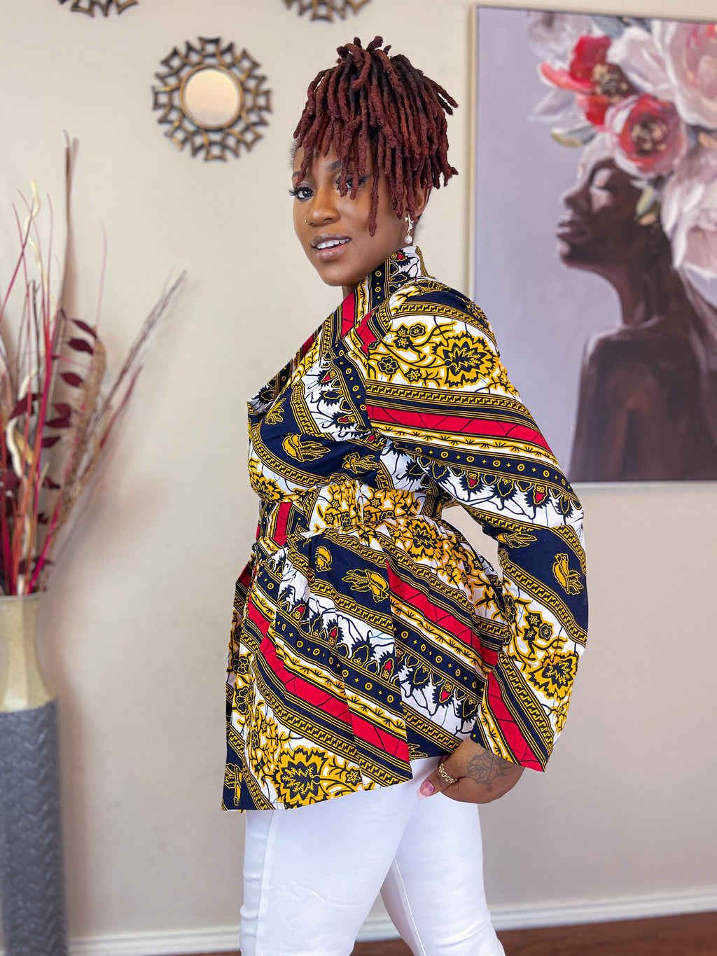TRENDY AFRICAN STRAIGHT SLEEVE SHIRT