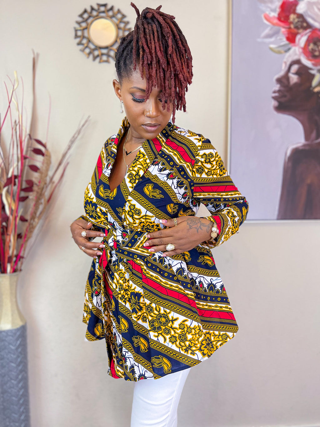 TRENDY AFRICAN STRAIGHT SLEEVE SHIRT