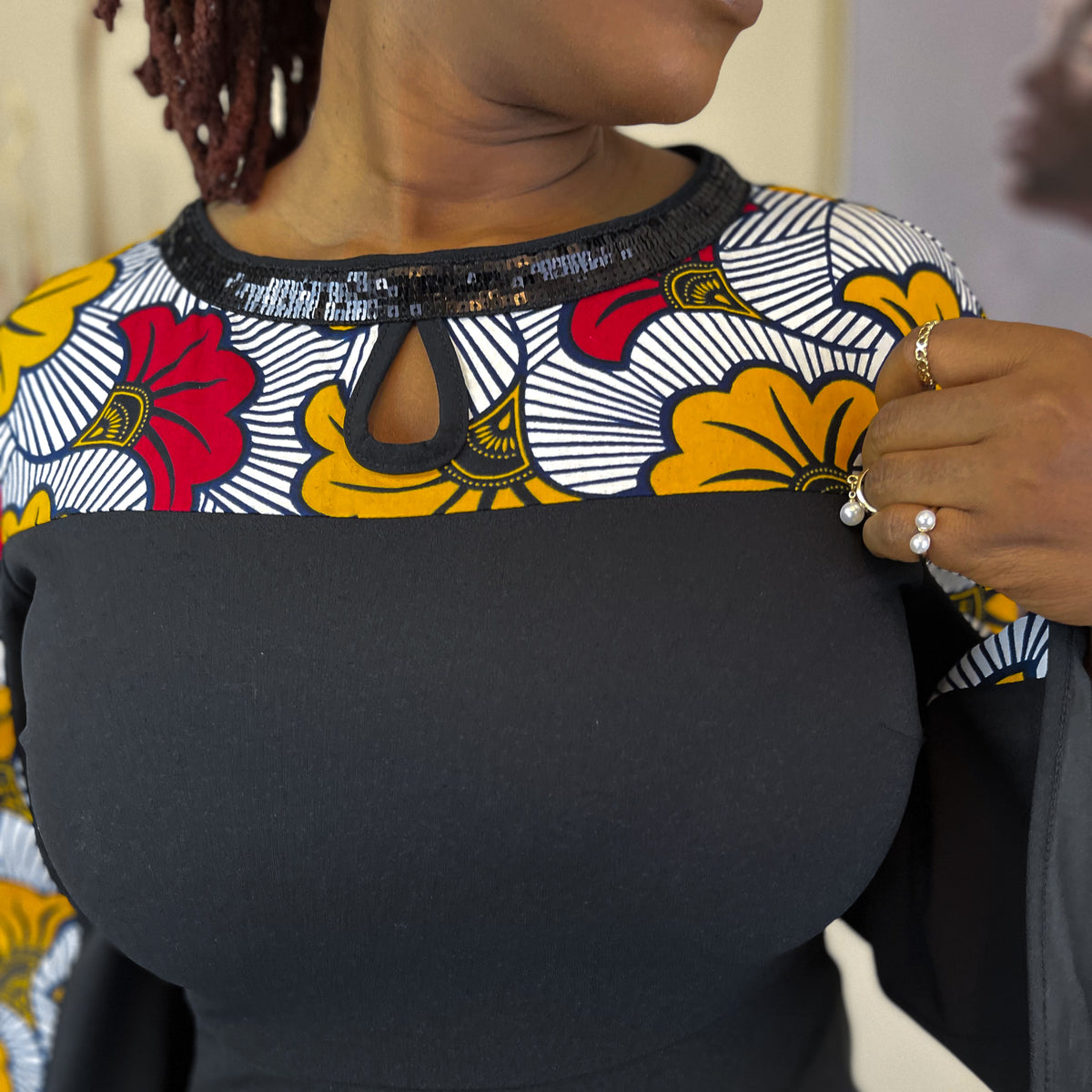 TRENDY AFRICAN BELL SLEEVE BODYCON DRESS