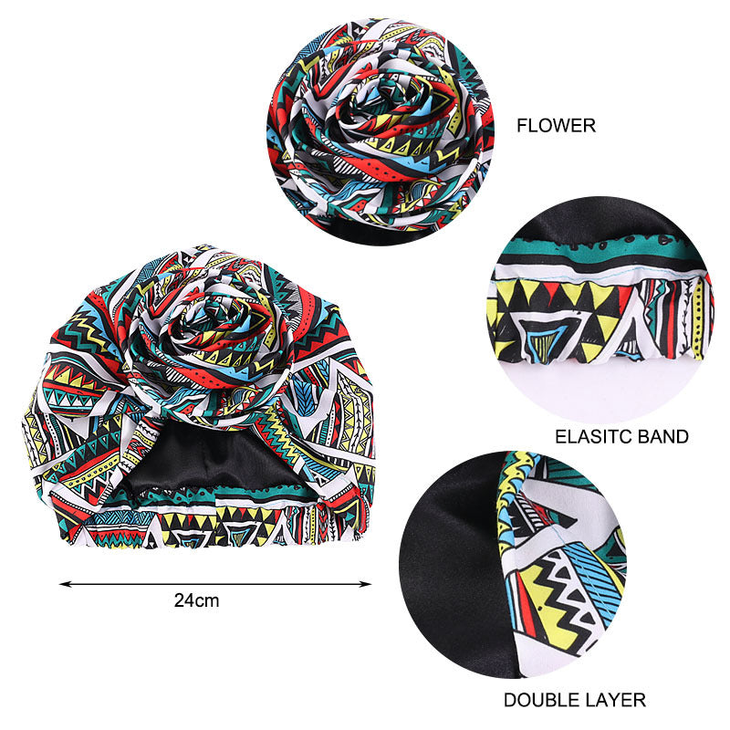 TRENDY AFRICAN FLOWER TURBAN HAT