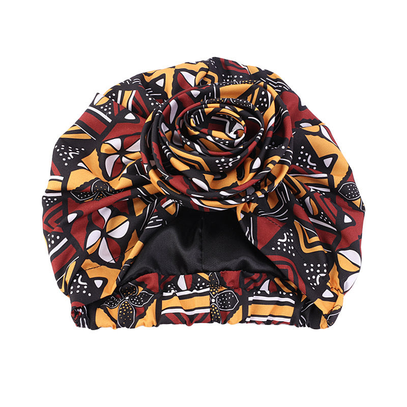 TRENDY AFRICAN FLOWER TURBAN HAT