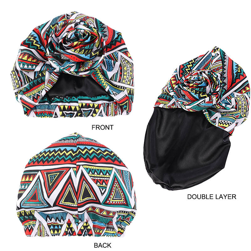 TRENDY AFRICAN FLOWER TURBAN HAT