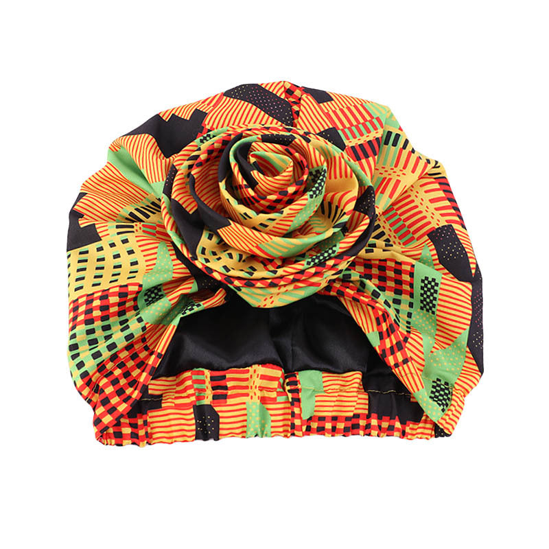 TRENDY AFRICAN FLOWER TURBAN HAT