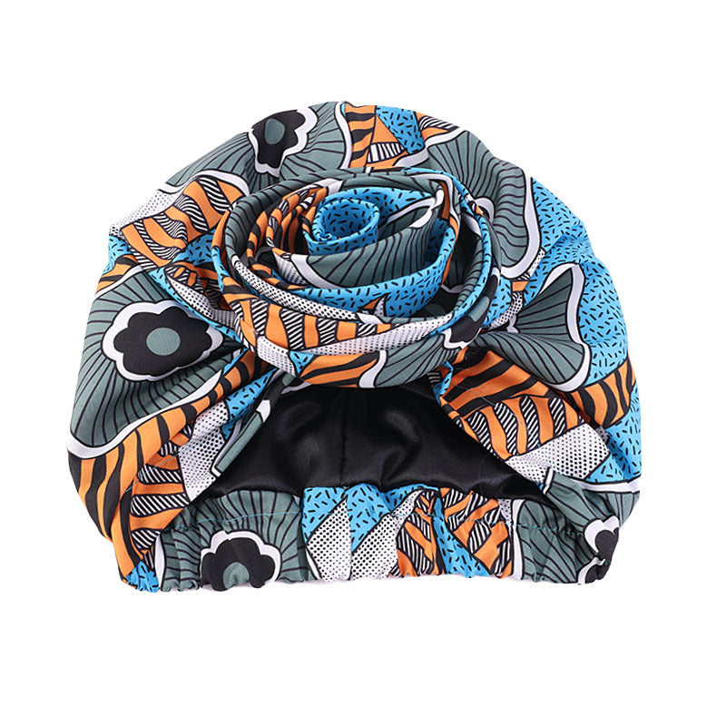TRENDY AFRICAN FLOWER TURBAN HAT